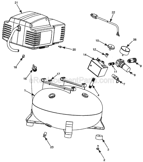 Page A Diagram and Parts List for CFBN220 Type 0 Porter Cable Compressor